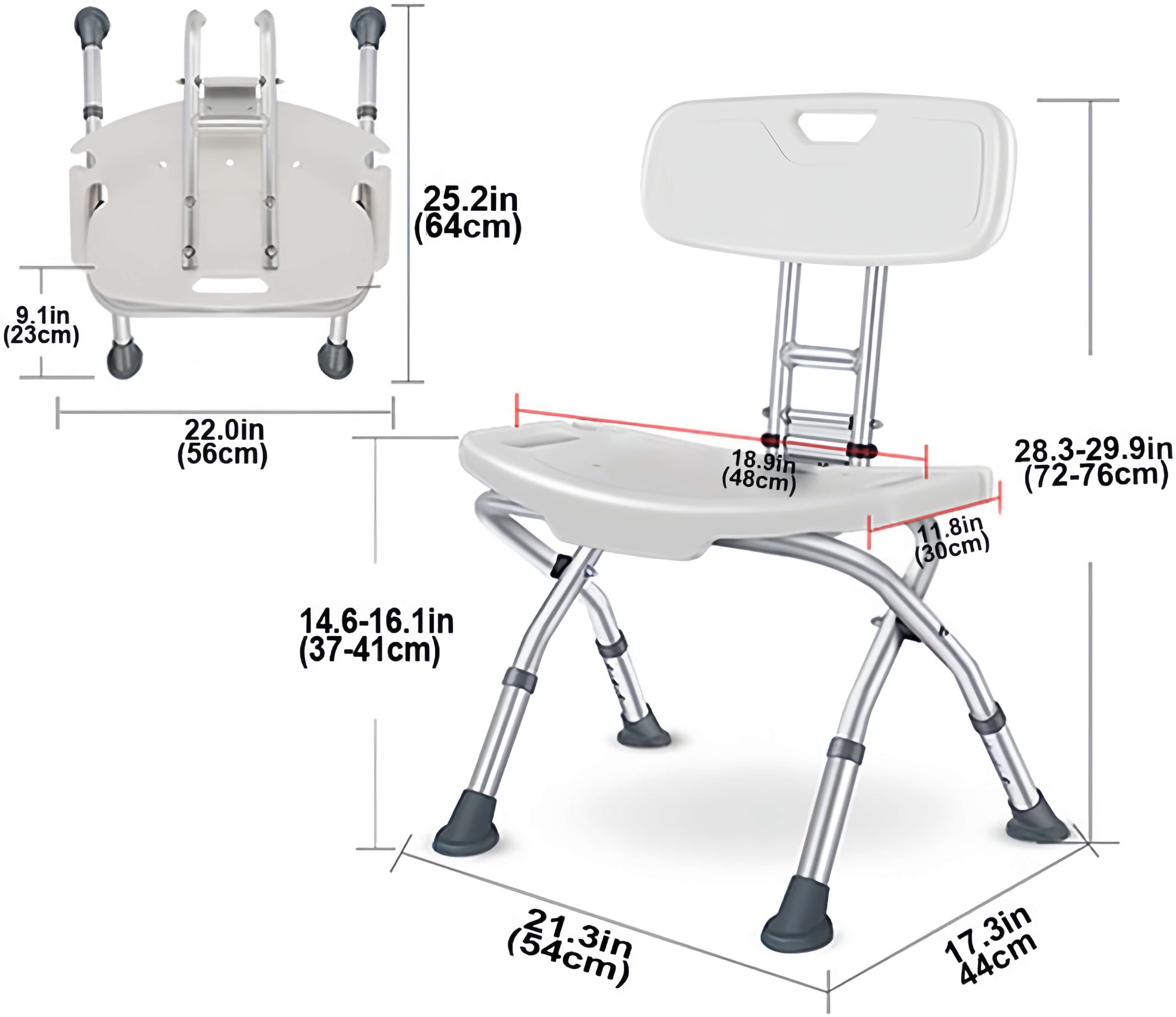 Adjustable Folding Shower Chair - i1204