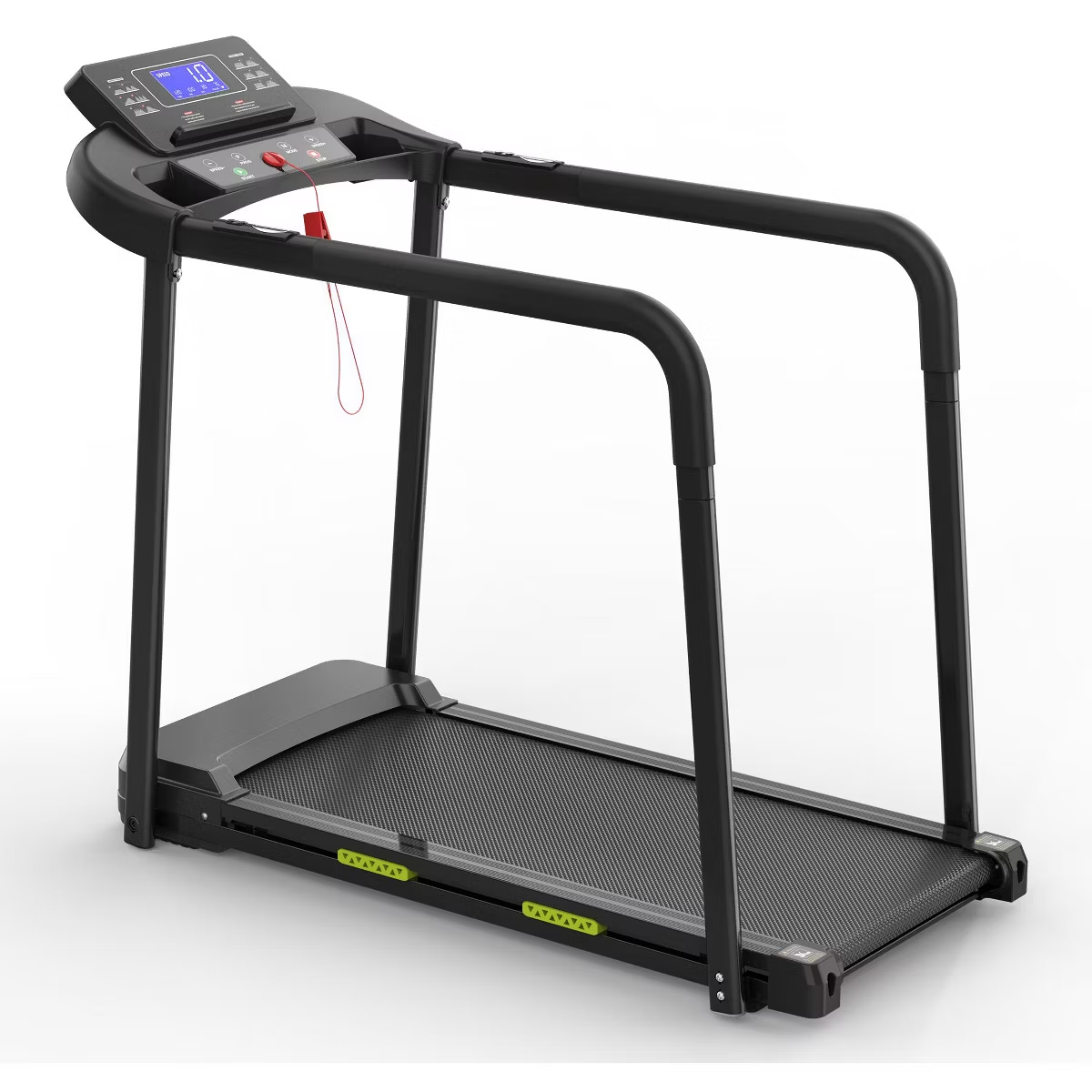 Foldable walking pad with handle for home use, compact walking treadmill 300 lbs capacity