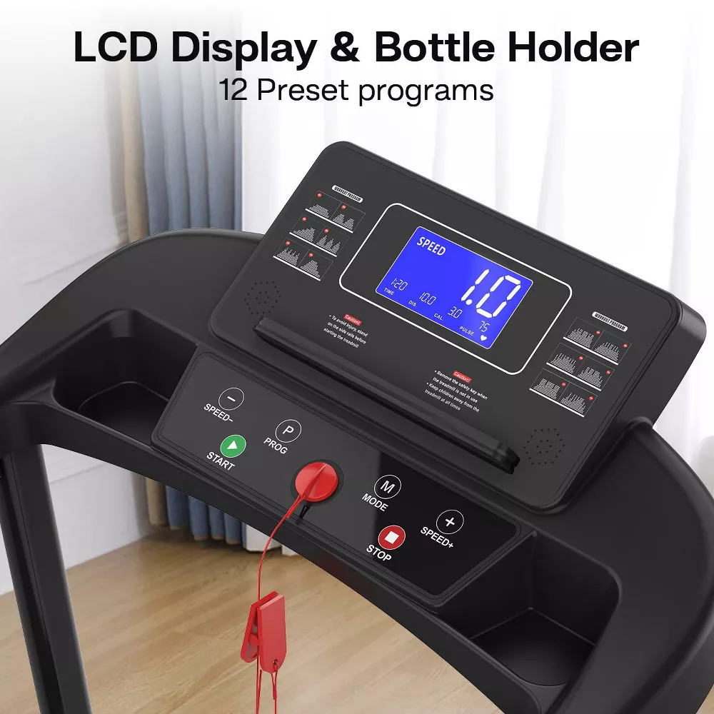 Walking pad treadmill LED display with speed distance time calories tracking